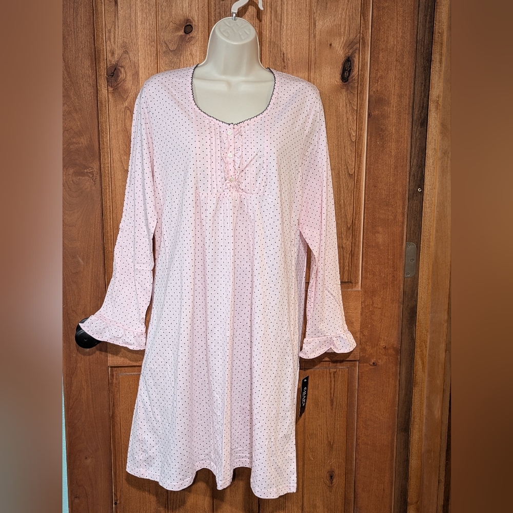 Chaps Light Pink Polka‎ Dot Nightgown
